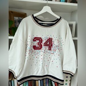 Pilcro 100% Cotton 3/4 Sleeve Sweatshirt Size XL